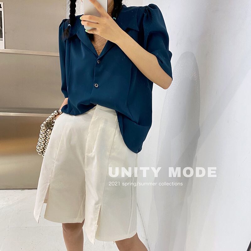 ルーズスリーブシャツ レディースサマーカジュアル薄手 夏物 ビッグFスモールZ韓国46644061487