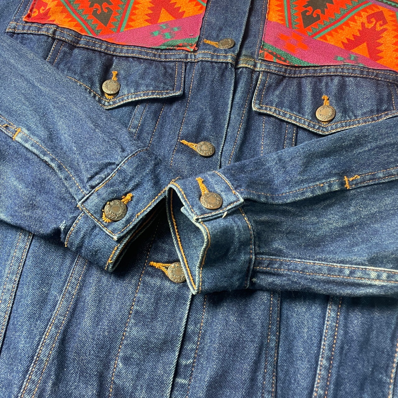 90年代 OUTERGEAR リメイク ネイティブ柄 デニムジャケット レディース 
