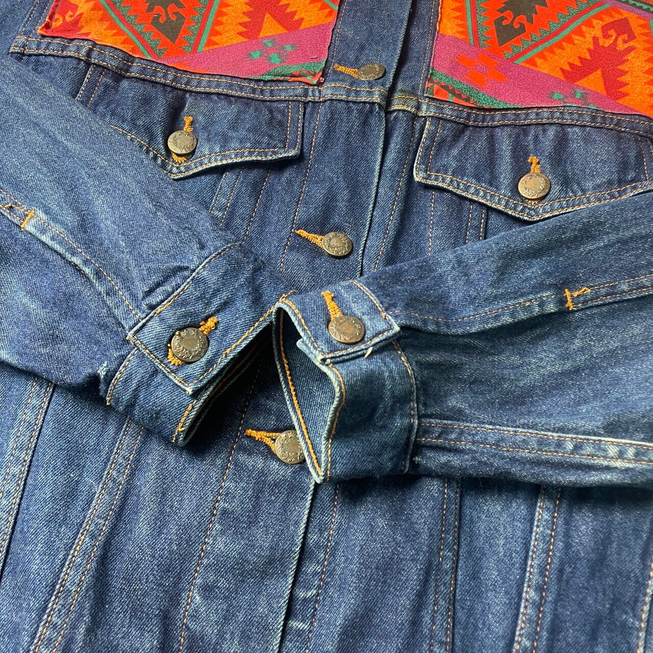 90年代 OUTERGEAR リメイク ネイティブ柄 デニムジャケット レディース 