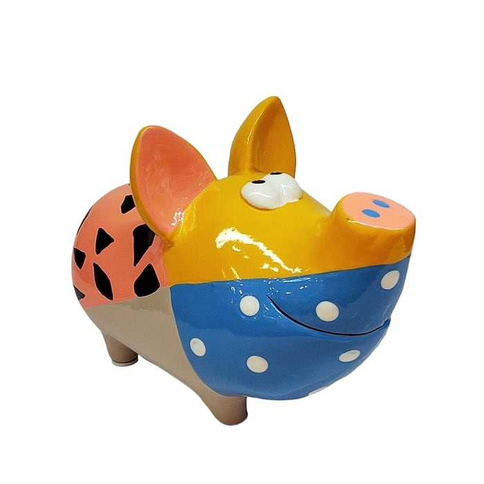 カラフルアニマル貯金箱 ブタ 豚 ぶた 金運 ポンピドゥ風 アート