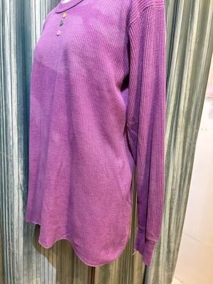 garment dye thermal  purple＆yellow button