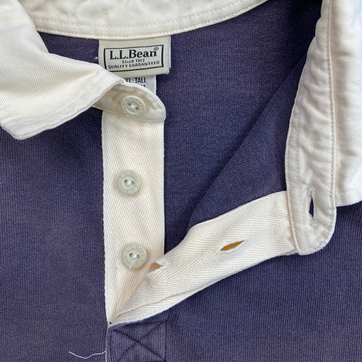 L.L.Bean エルエルビーン ライン入り ラガーシャツ メンズXL 古着