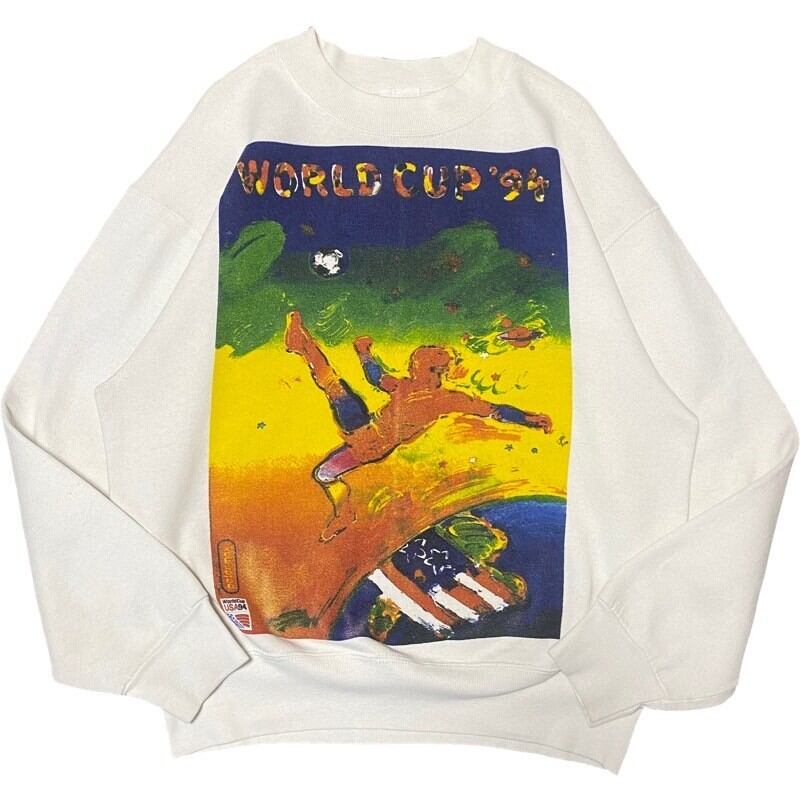 Vintage 90s WORLD CUP 94 Peter Max Art Painted Poster Tee Large