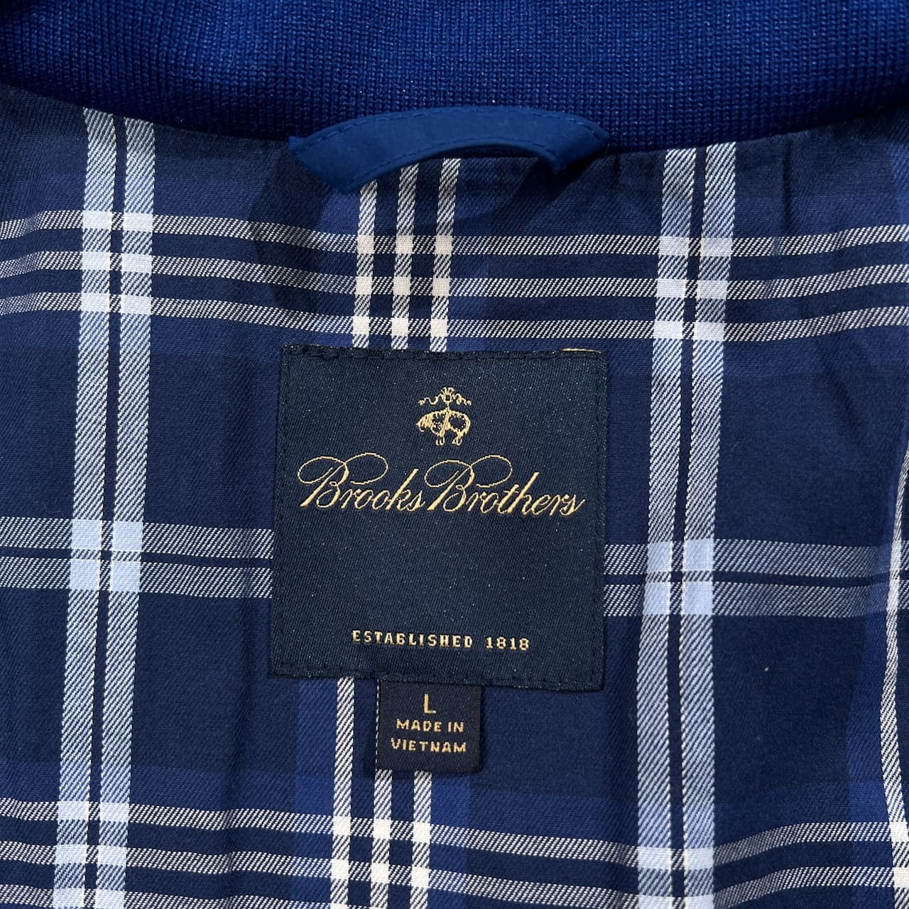 Brooks Brothers ブルックスブラザーズ 裏チェック ドリズラージャケット サイズ L /スイングトップ/ブルー/メンズ
