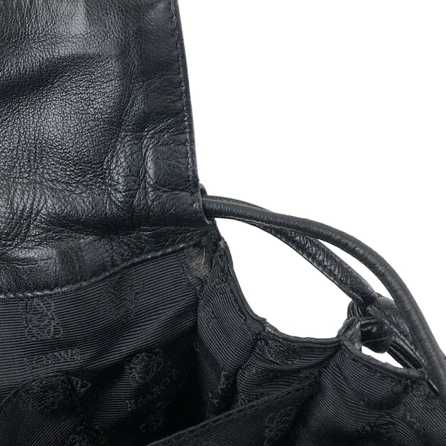 LOEWE ロエベ フラメンコ ショルダーバッグ ブラック アナグラム ナッパレザー 巾着 vintage ヴィンテージ オールド ak5uss