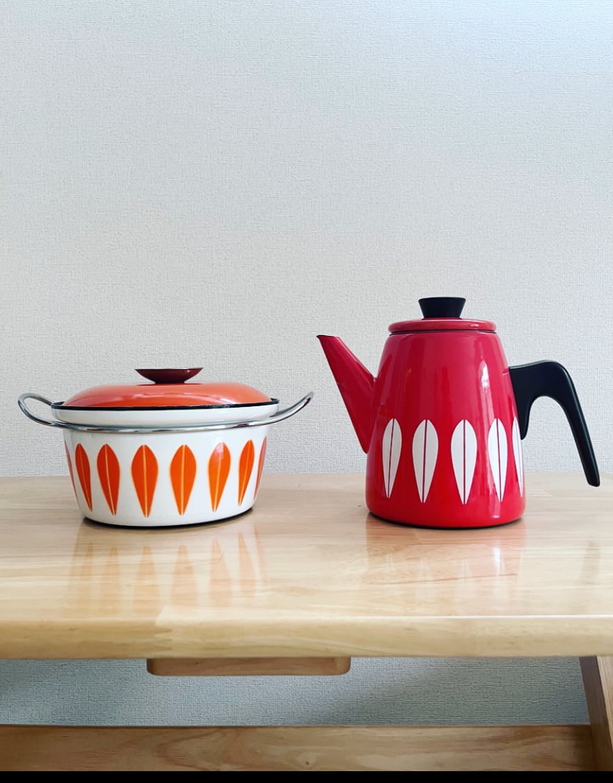 キャサリンホルム・ロータス / 両手鍋（S） オレンジ×ホワイト