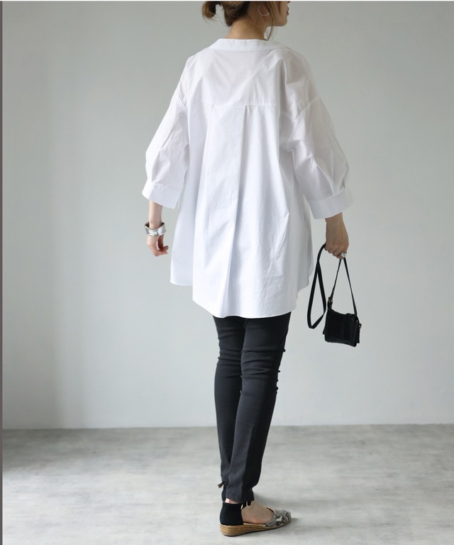 ノーカラースキッパーシャツ