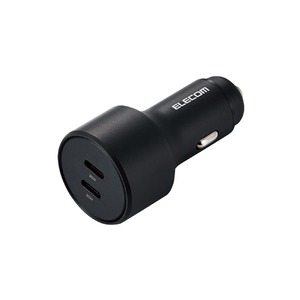 【数量限り】エレコム カーチャージャー シガーソケット USB-C 最大40W (2ポート合計) USB PD対応 20W USB-C×2 2台同時充電 12V24V対応  ブラック EC-DC09BK