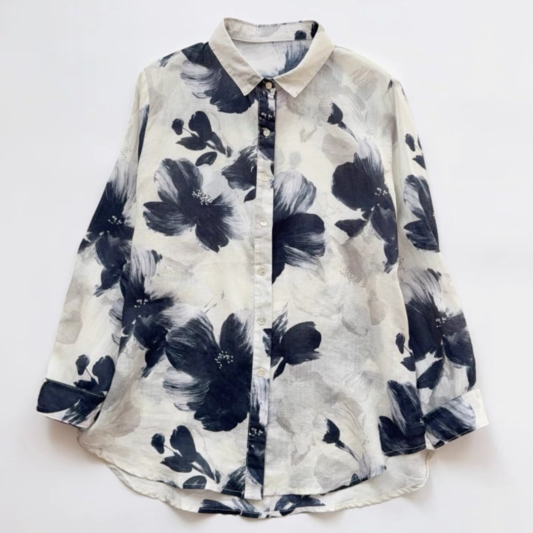 フラワープリントブラウス F3981