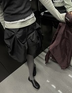 【新作5％OFF・3日間】Premium-Nylon Bubble Skirt_2colors