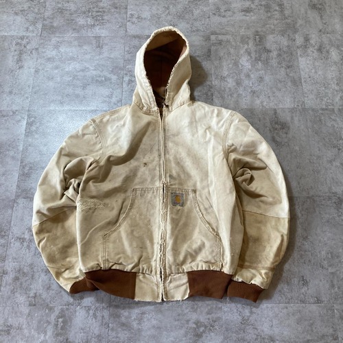 90s Carhartt アクティブジャケット ダック地 サーマルライナー 襤褸 星タグ 無地 USA製 M jacket