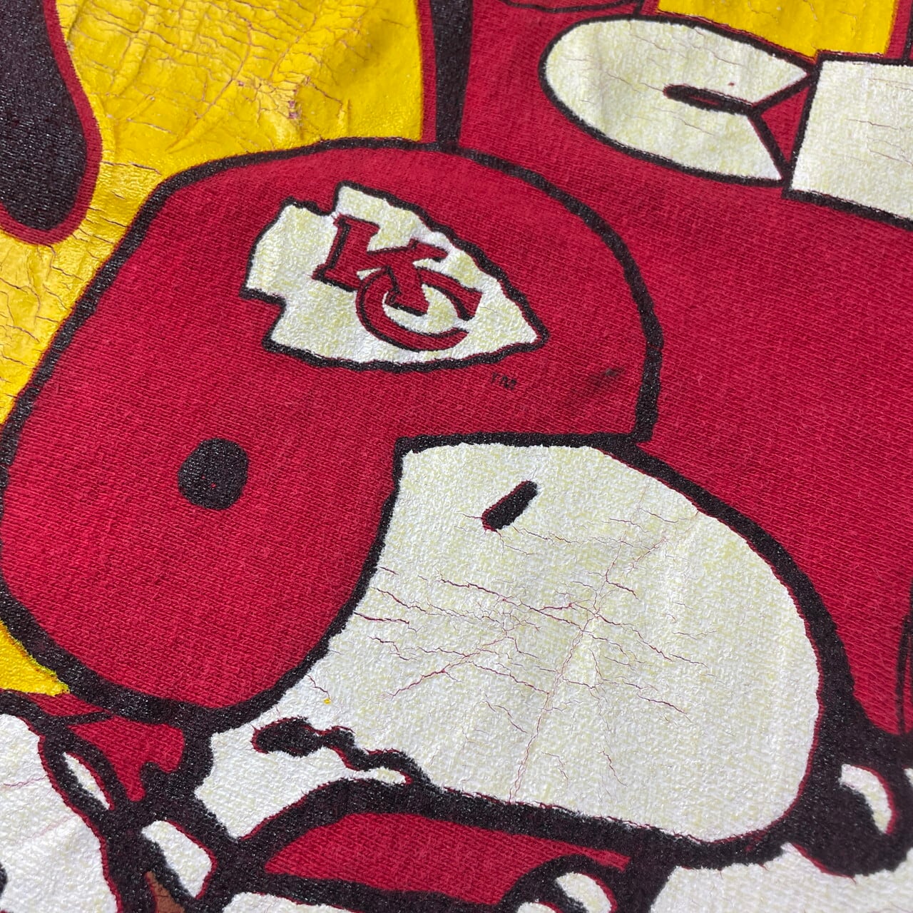 90年代 USA製 SNOOPY NFL KANSAS CITY CHIEFS キャラクター プリント ...