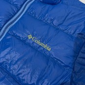Columbia コロンビア インターチェンジ ダウンジャケット M /レディース/ブルー×蛍光グリーン系/アウトドア