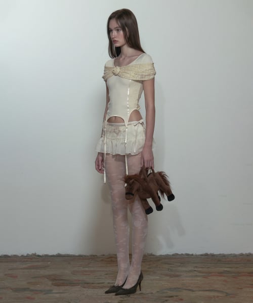SCULPTOR] Corset U Neck Tee Raw | もごつ