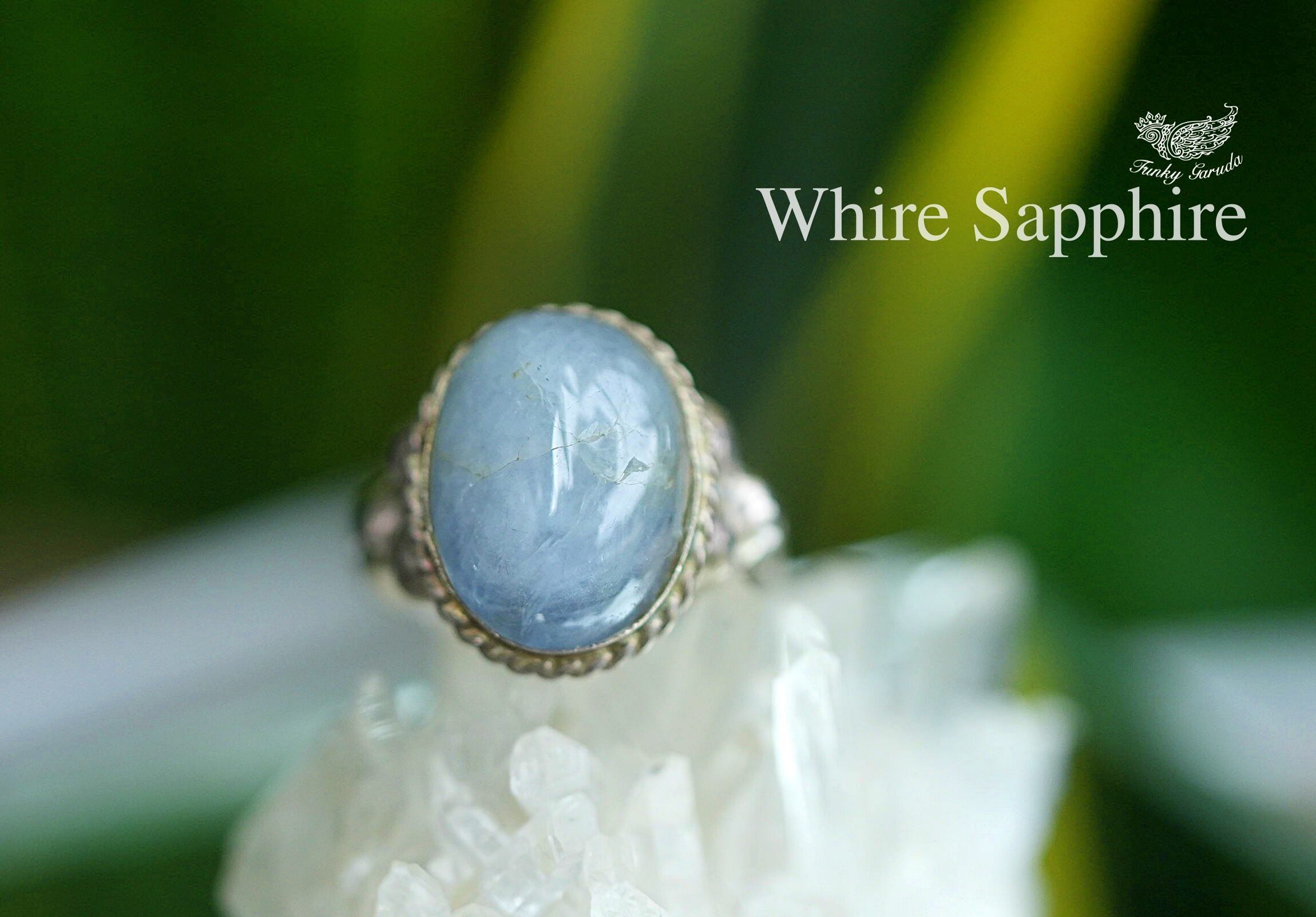 ビルマ産★White★sappire★シルバーリング1348