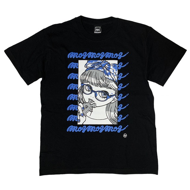 " mog mog mog " Tシャツ blue × gray ［ T-016］MIKAZUKI / ミカヅキ