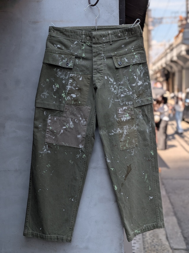 BOWWOW "PAINT STAINED USMC P-44 HBT TROUSERS"