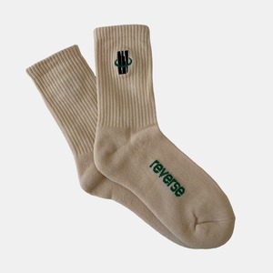 Reverse Moon Unisex Crew Socks - natural