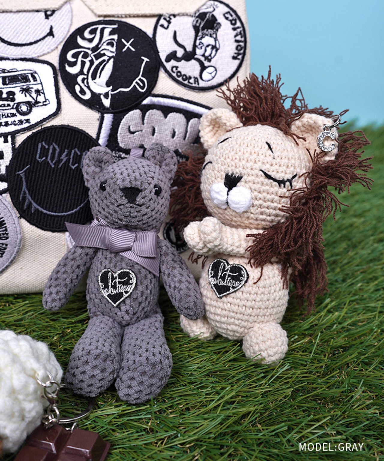 【直営限定ITEM】ニットベアー×スポーツBAGチャーム (GRAY)　CQ-48512H