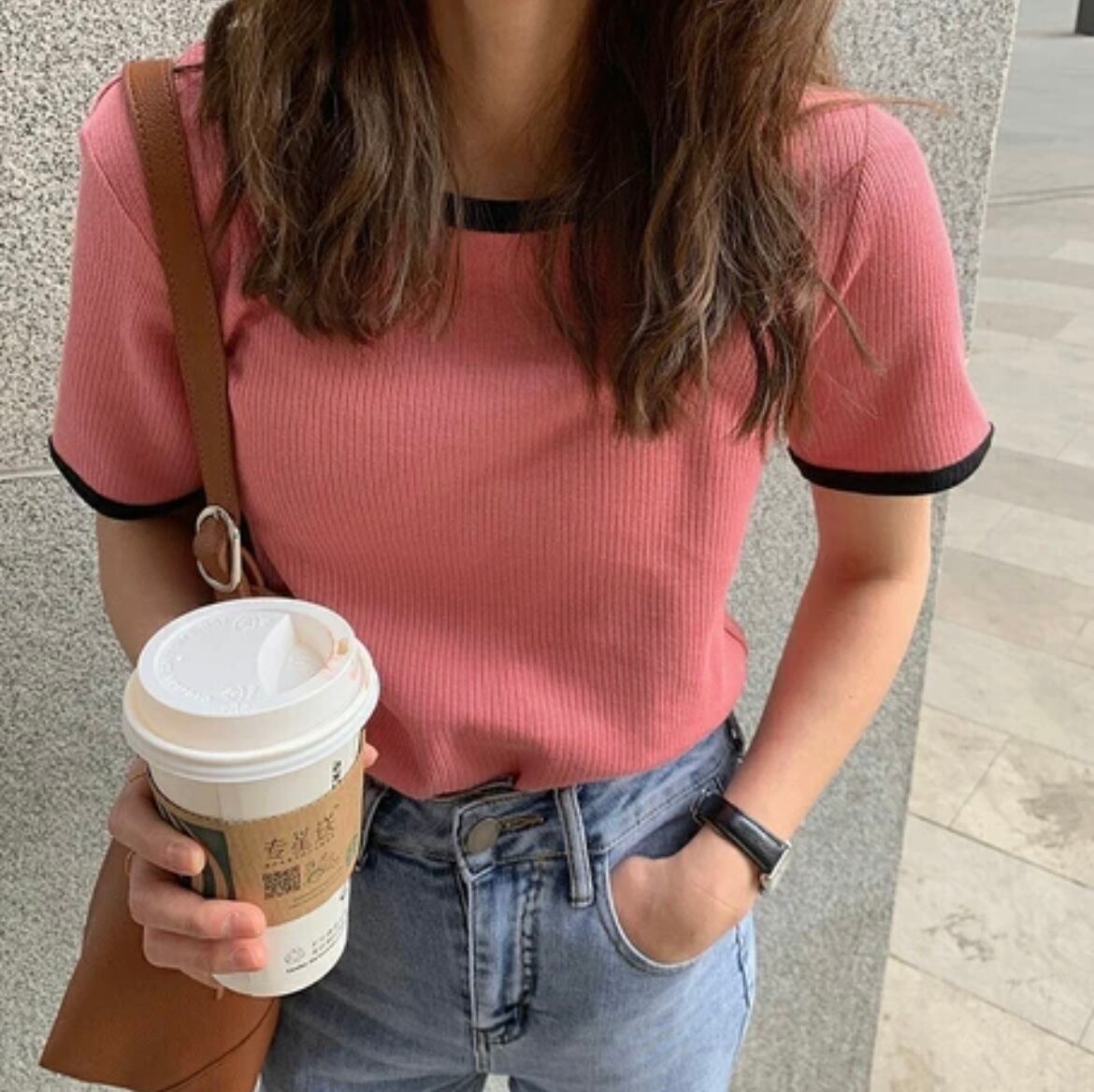 【4color】カラーサマーニット