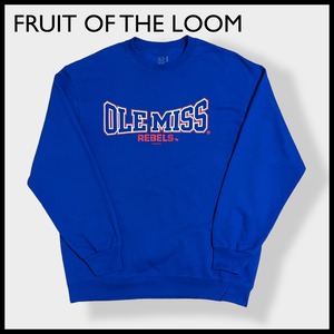 【FRUIT OF THE LOOM】カレッジ ミシシッピ大学 サッカーチーム ロゴ OLE MISS REBELS プリント スウェット トレーナー プルオーバー L US古着