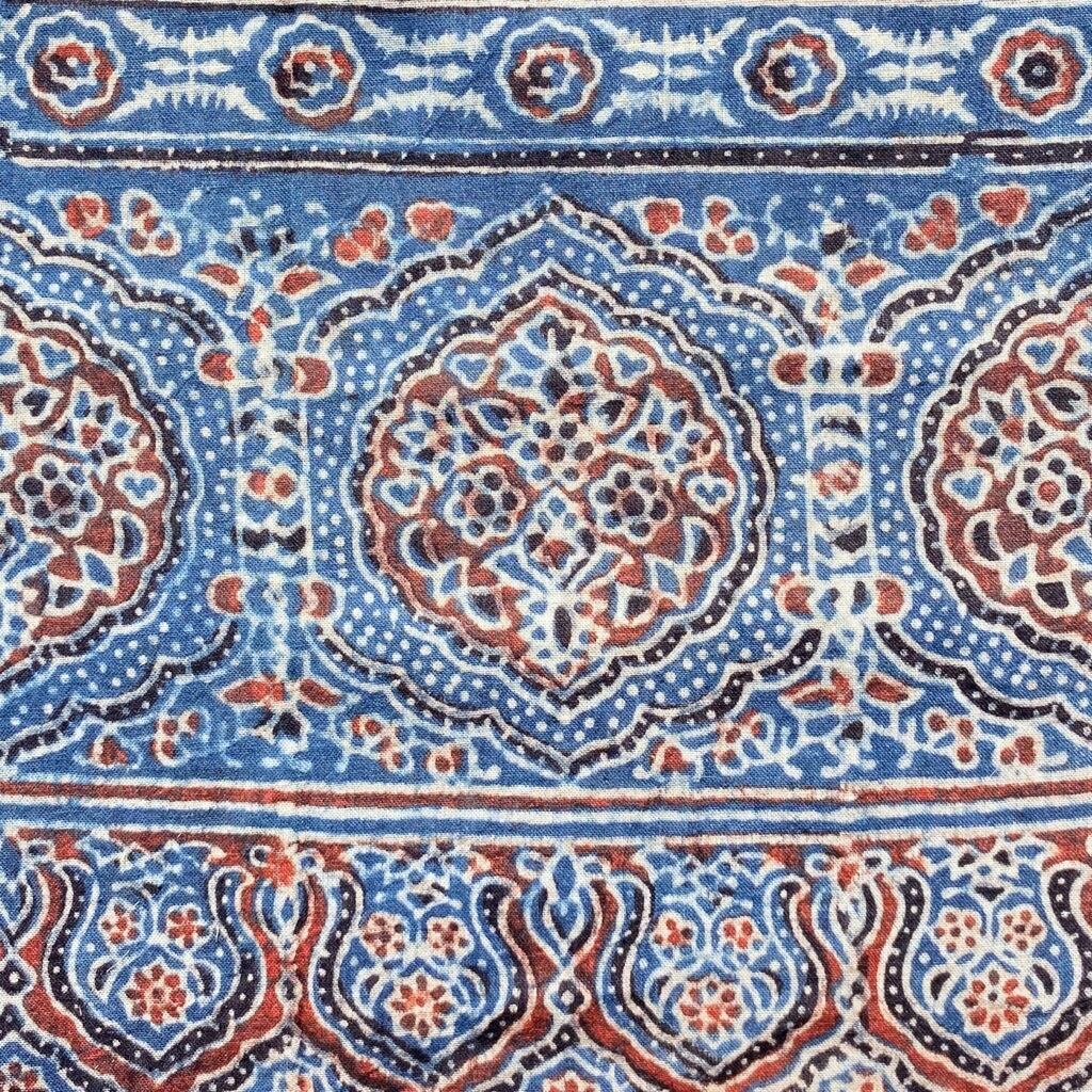 Ajrakh hand-blockprinted cotton stole アジラック コットン ハンド