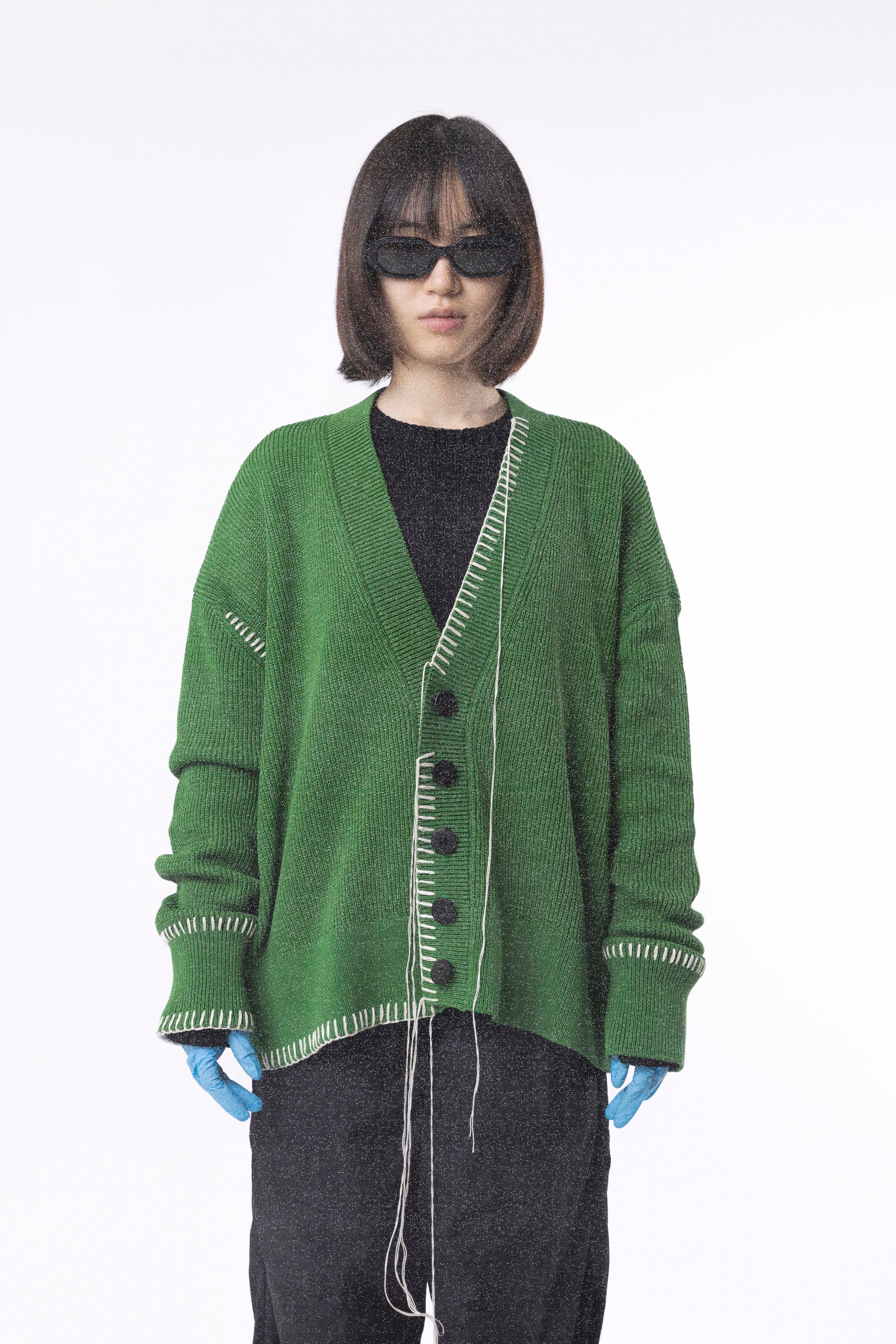 GREEN OFFICE CARDIGAN