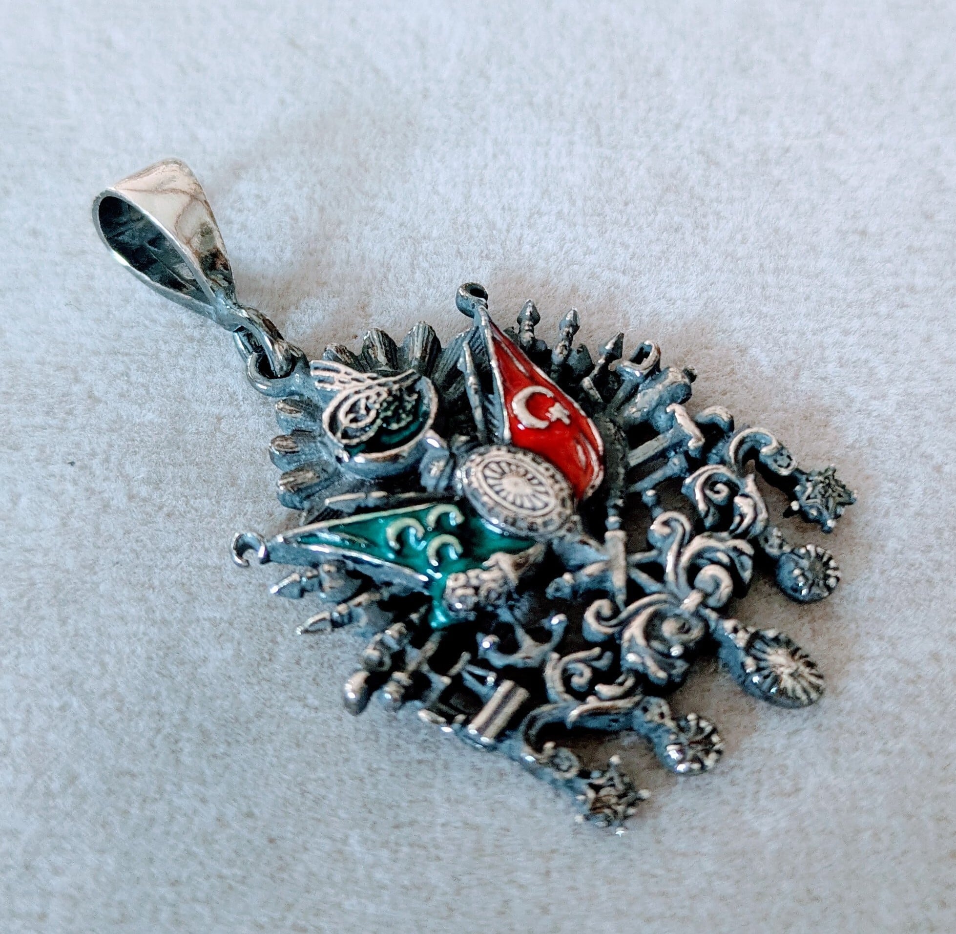 NEW＊トルコ製 ハンドメイド ペンダントトップシルバー925（オスマン