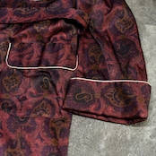 ~70's paisley pattern satin gown