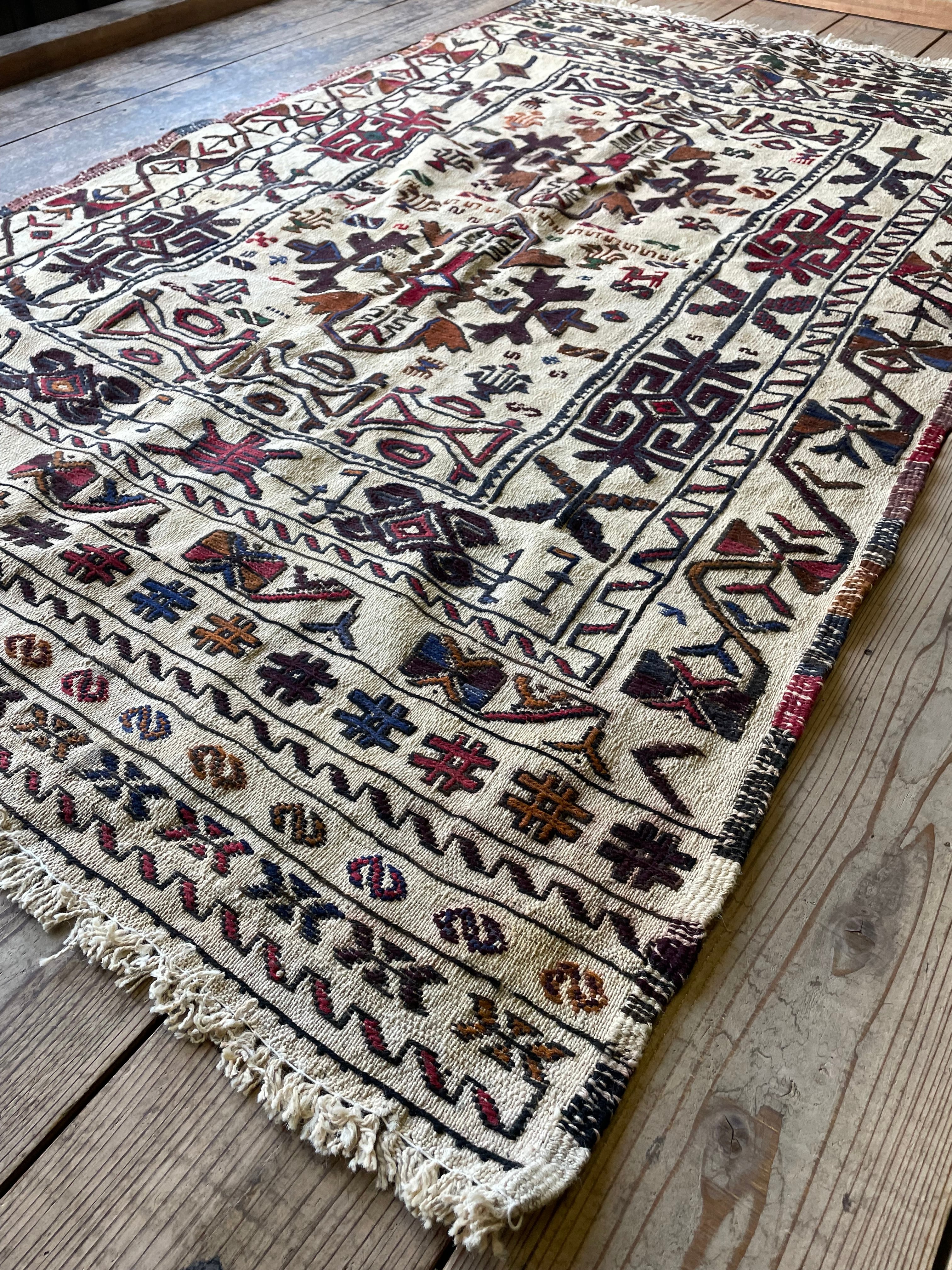 KILIM キリム ラグ スマック織 アフガニスタン 絨毯 カーペット 130