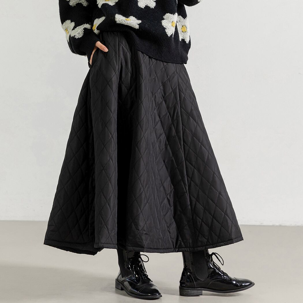宅配便】中綿キルティングフレアスカート／skirt034 | DAY CLOSET