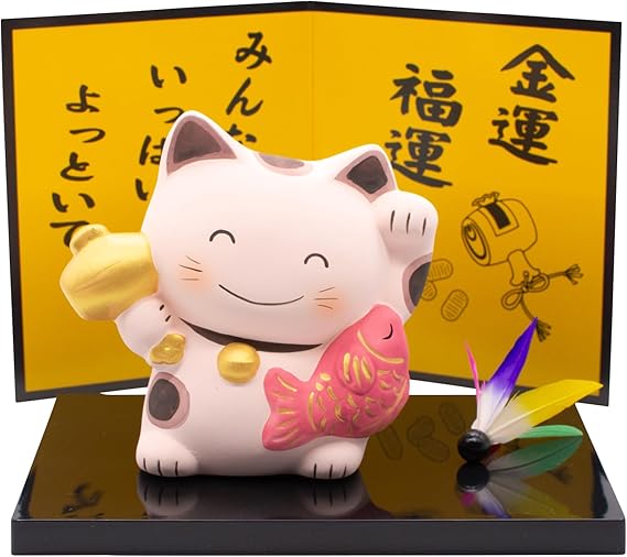 ベトナムのバッチャン焼き 猫の箸置き2個 ベトナムのバッチャン焼き 菊柄の