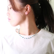 爽やかなブルー！ターコイズ眼鏡留め ネックレス K14GF ne1215