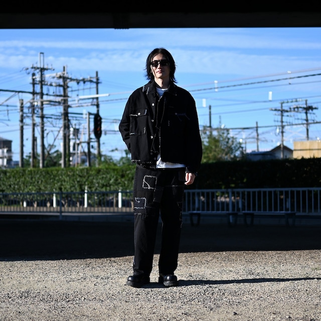 KUON / GANKO別注 Sashiko Kimono Sleeve Cutoff Denim shirt jacket セットアップコーディネート