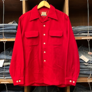 ①1950'S McGREGOR RED WOOL SHIRT