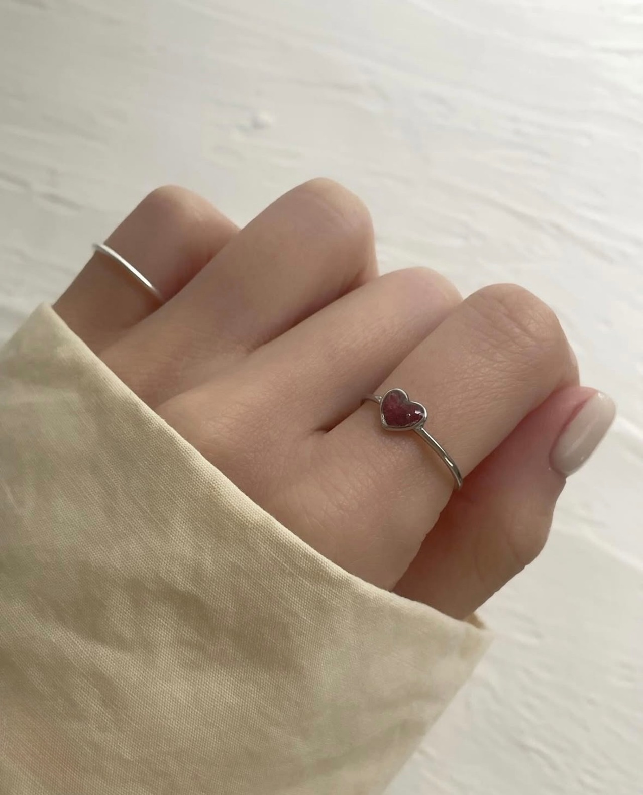 HEART ROSE RING (SILVER)