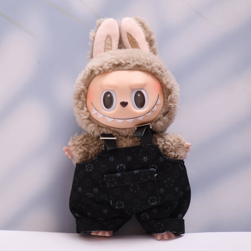 Labubu 1-3世代対応 おしゃれ プリント柄サロペット＋帽子 ラブブ