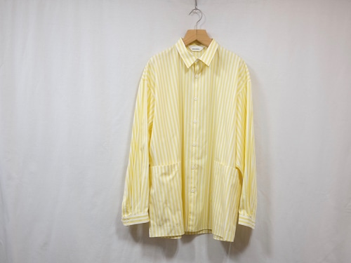 DIGAWEL” Side pocket L/S shirt① stripe Yellow”