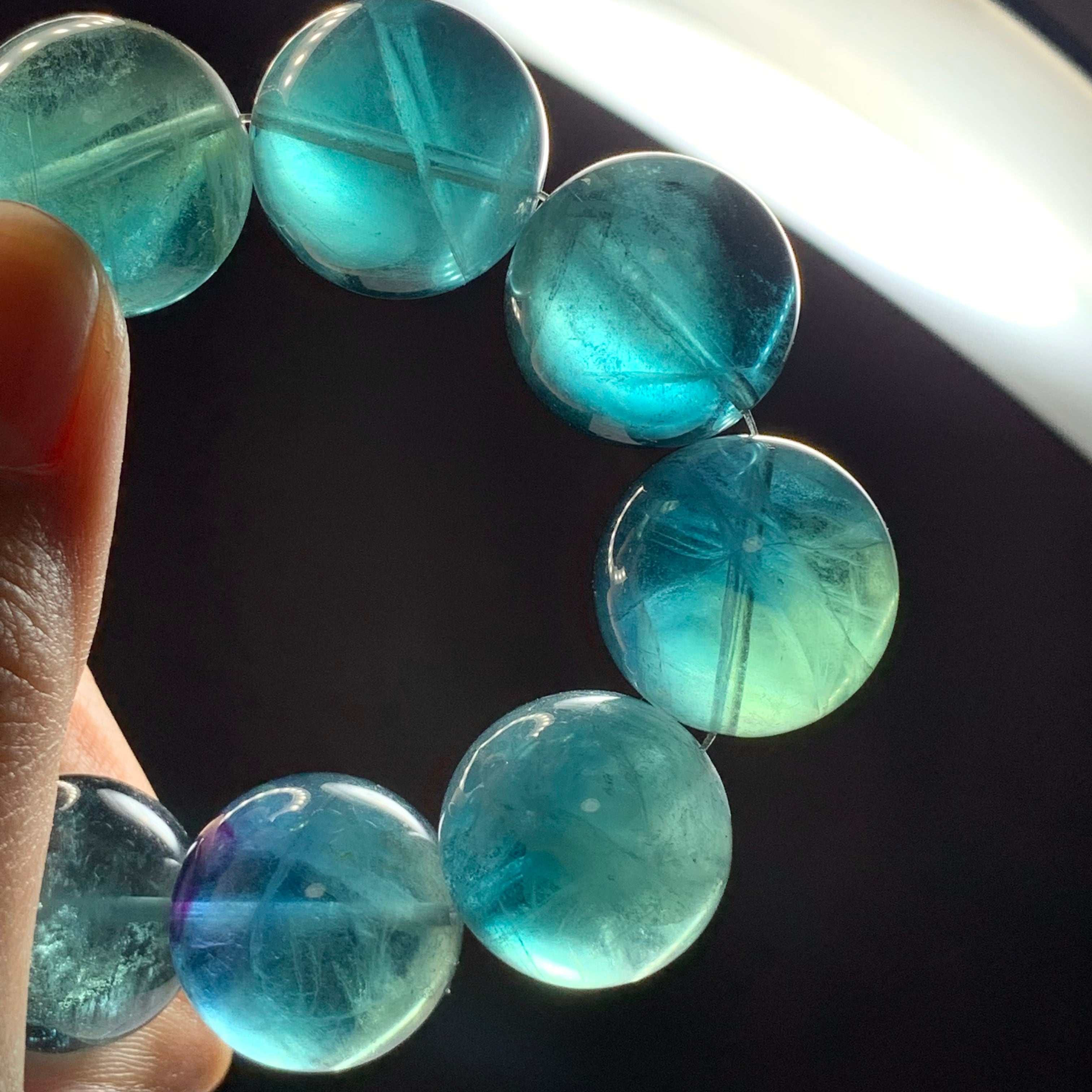 希少な大玉！前後約17.5~18mm 大玉フローライト ブレスレット