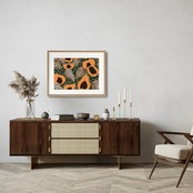 Spotted Papaya｜南国パパイヤのモダンパターンアートポスター｜トロピカルインテリアに映える一枚｜A4ポスター