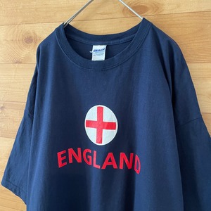 【GILDAN】England ロゴ 半袖 Tシャツ イギリス XL ビッグサイズ ネイビー US古着 アメリカ古着