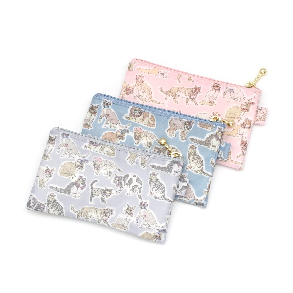 リバティ ラミネート フラットポーチ Sサイズ ウィロビーミューズ カードケース コインケース パスケース 小物入れ 小銭入れ 定期入れ 猫 ネコ  ねこ | Pay ID