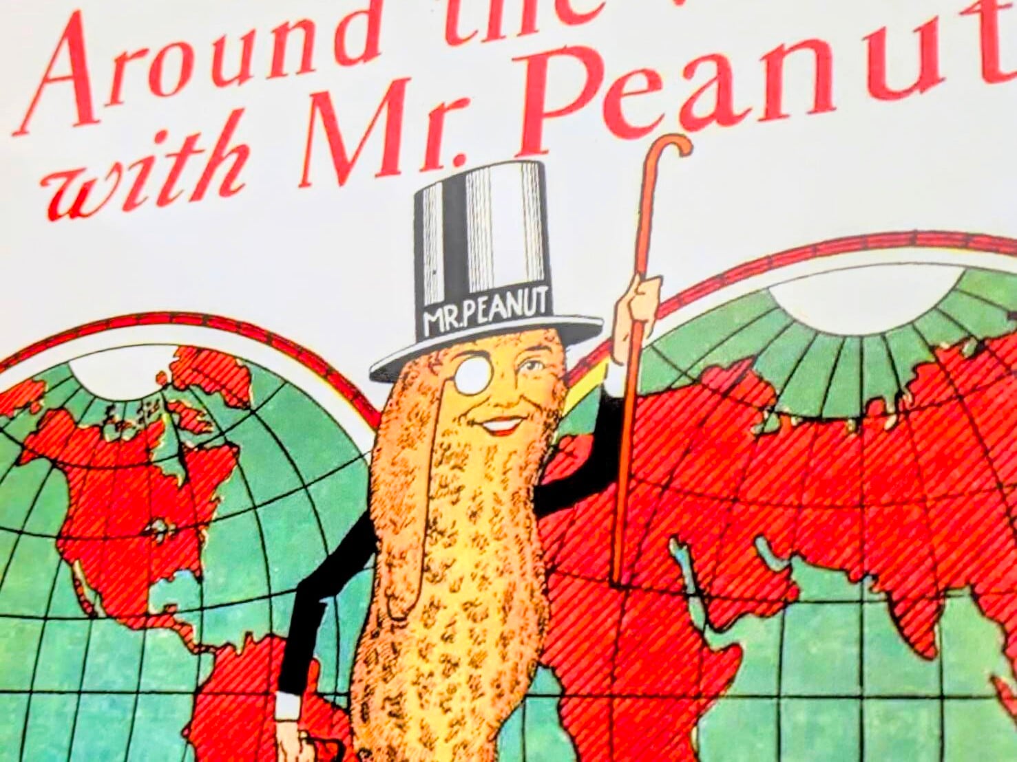 ☆ ちょうどいいB4ポスター【ミスターピーナッツ （Mr. Peanut）】（ Around the World with Mr. Peanut ）〚アメリカン雑貨 アメトイ〛
