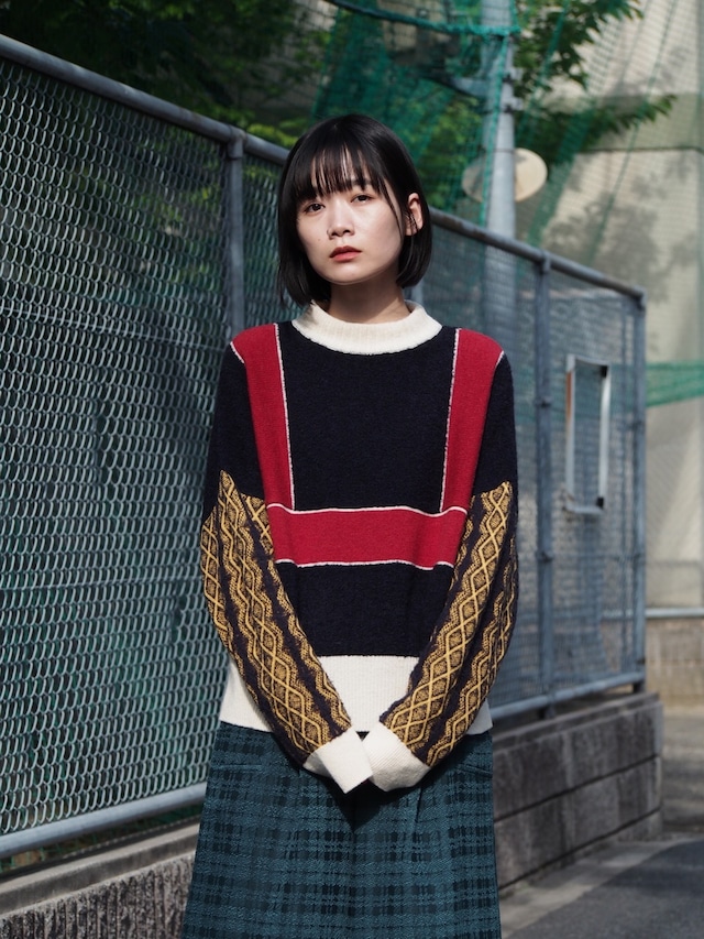 YUKI SHIMANE　Entwined Sweater　Navy【YS22AW-JP-NV】