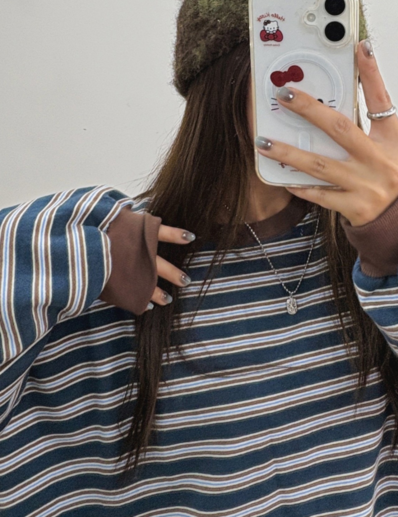 【新作５％OFF・3日間】裏起毛・Stripe Sporty Tops_3colors