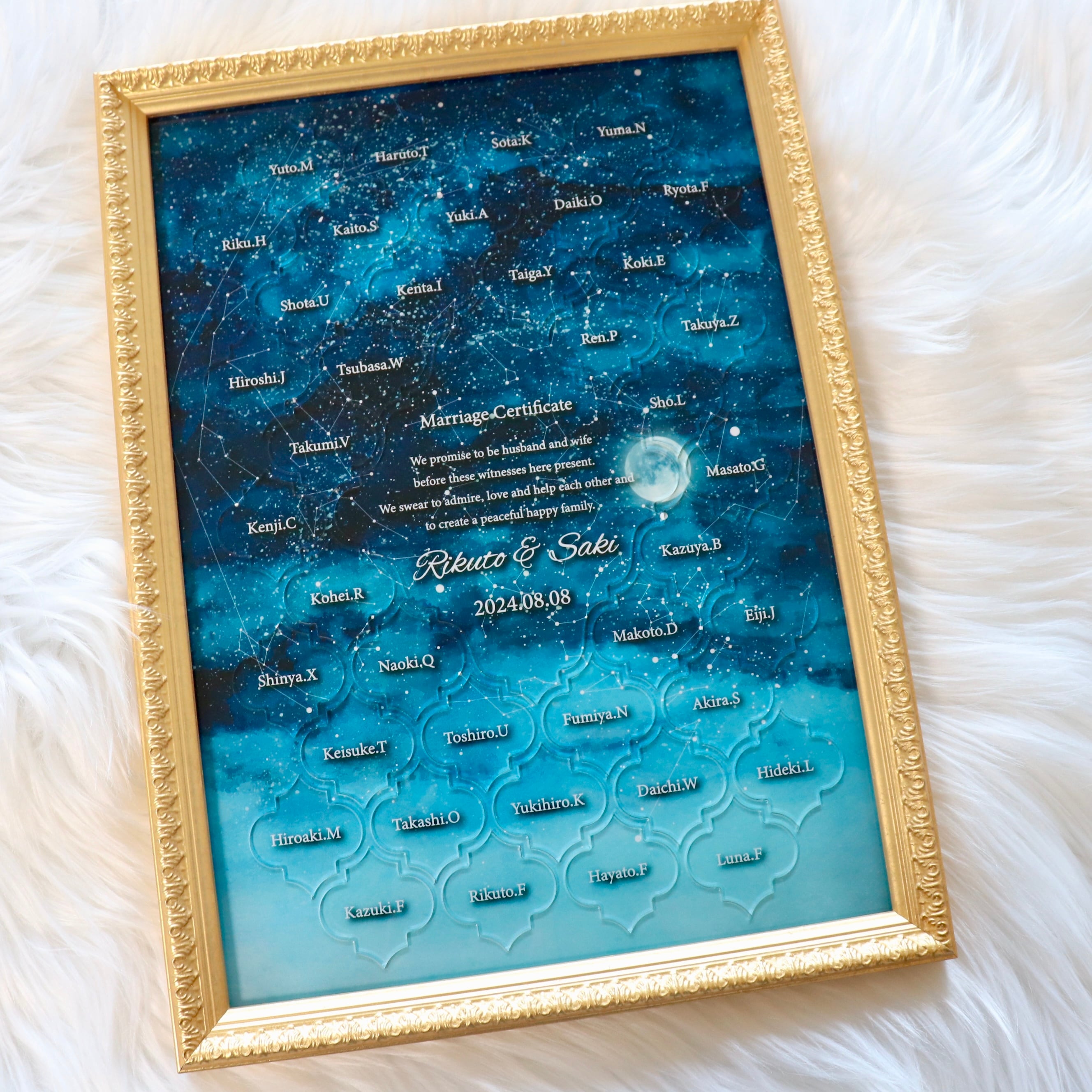 【たむ様】レコード結婚証明書 tomo様】レコード型結婚証明書 モロッカンタイル型 参加型結婚証明書