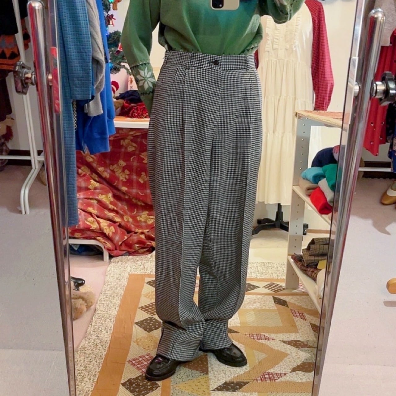 houndstooth center press pants