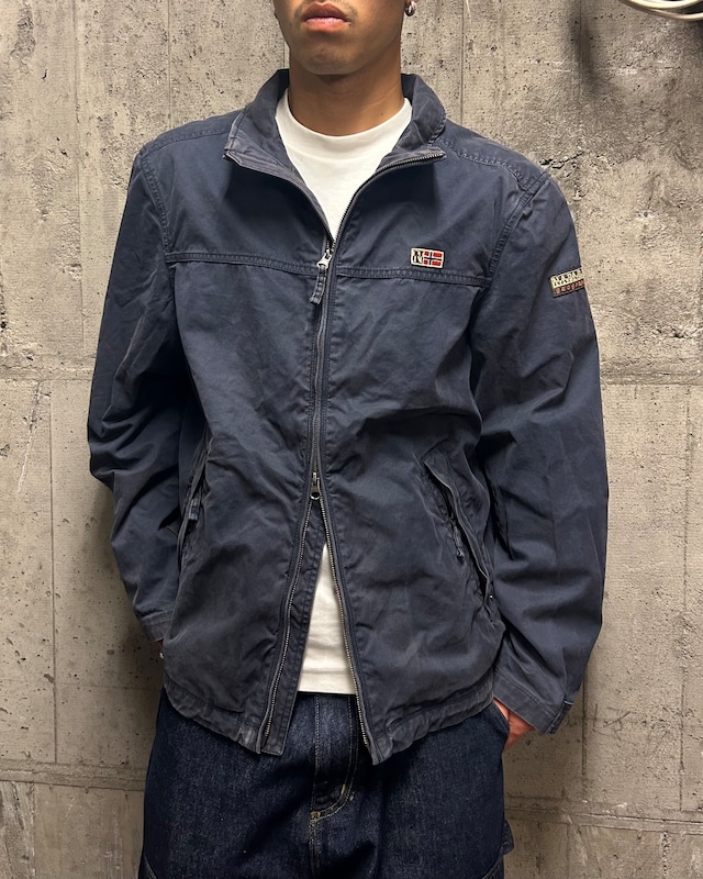 ［90's］Napapijri Double Zip Cotton Jacket XL