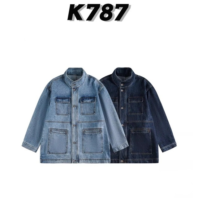 【K787シリーズ】★ジャケット★ 2color アウター レディース ポケット 男女兼用  デニムジャケット メンズ カジュアル かっこいい