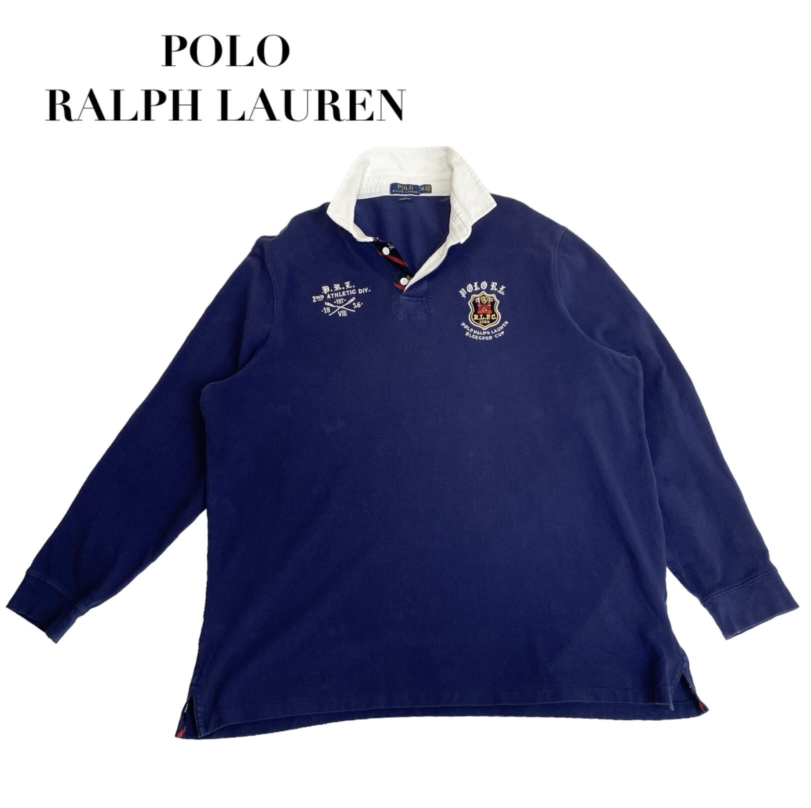 中古 ポロラルフローレン POLO RALPHLAUREN 長袖 ポロシャツ ネイビー